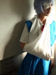 ayanami_rei bandages blue_hair cosplay eyepatch jumper kiri_kyousuke neon_genesis_evangelion sailor_uniform school_uniform rating:Safe score:0 user:nil!