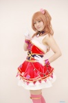 aikatsu! cosplay dress nanami_mei oozora_akari orange_hair pink_legwear side_ponytail thighhighs zettai_ryouiki rating:Safe score:0 user:nil!