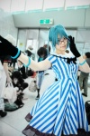 amenomori_nozomi blue_hair cosplay dress forest glasses gloves kaieda_kae rating:Safe score:0 user:Log