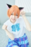 animal_ears blouse cat_ears cosplay hoshizora_rin kiriya love_live!_school_idol_project orange_hair pantyhose pleated_skirt school_uniform sheer_legwear skirt rating:Safe score:0 user:nil!