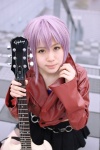 cosplay croptop guitar jacket kinoshita_natsume nagato_yuki pantyhose pleated_skirt silver_hair skirt suzumiya_haruhi_no_yuuutsu rating:Safe score:0 user:nil!