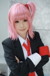 armband blazer blouse cosplay hinamori_amu pink_hair school_uniform shirayuki_himeno shugo_chara! side_ponytail tie rating:Safe score:0 user:nil!