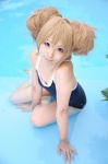 aisaka_taiga blonde_hair cosplay hair_buns koyomi pool school_swimsuit swimsuit toradora! wet rating:Safe score:1 user:pixymisa