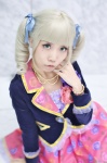 aikatsu! blazer blonde_hair cosplay dress drill_hair hair_ribbons hizuki_yuuki school_uniform toudou_yurika twin_drills rating:Safe score:1 user:nil!