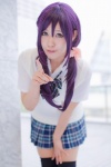 blouse bowtie cosplay hair_ties love_live!_school_idol_project nanamo pleated_skirt purple_hair skirt sweater thighhighs tojo_nozomi twintails zettai_ryouiki rating:Safe score:1 user:pixymisa