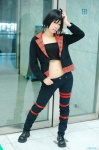 ahoge cosplay croptop crossplay idolmaster jacket jeans kikuchi_makoto shii rating:Safe score:2 user:nil!