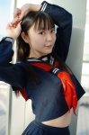 cosplay ichigo_100 midriff pleated_skirt sailor_uniform school_uniform shiki skirt toujou_aya rating:Safe score:1 user:nil!