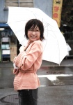 cardigan denim glasses miniskirt ono_mayumi skirt sweater umbrella rating:Safe score:1 user:nil!