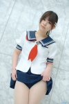 blouse cosplay niimi_haruka pantyhose photo_kano pleated_skirt sailor_uniform scarf school_uniform sheer_legwear skirt swimsuit yuu_(ii) rating:Safe score:2 user:pixymisa
