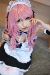apron cosplay dress hairband kuuta maid maid_uniform original pink_hair thighhighs rating:Safe score:2 user:nil!