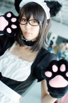 animal_ears apron cat_ears choker cosplay dress glasses hairband maid maid_uniform original paw_gloves rikuro rating:Safe score:0 user:pixymisa