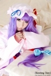 bed cosplay dress hat patchouli_knowledge purple_hair robe saku sweet_garden touhou rating:Safe score:0 user:nil!