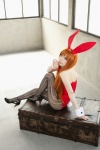 animal_ears asahina_mikuru bodysuit bunny_ears cosplay orange_hair pantyhose shizuku suzumiya_haruhi_no_yuuutsu tail rating:Safe score:4 user:nil!