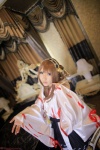 cosplay detached_sleeves hairband kantai_collection kimono kongou_(kantai_collection) miko pleated_skirt rokaku saku skirt rating:Safe score:0 user:nil!