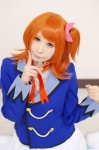 aikatsu! ame blazer blouse cosplay oozora_akari orange_hair pleated_skirt school_uniform side_ponytail skirt rating:Safe score:0 user:nil!