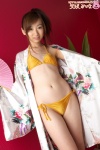 bikini fan open_clothes ponytail robe side-tie_bikini swimsuit yazawa_miina rating:Safe score:0 user:nil!