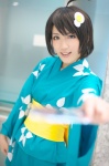 ahoge araragi_tsukihi bakemonogatari chamaro cosplay knife nisemonogatari yukata rating:Safe score:0 user:nil!