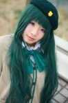 beret blouse cardigan cosplay emusuda_riria green_hair school_uniform umegae_naomi zettai_karen_children rating:Safe score:0 user:nil!