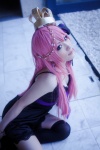 bow cleavage cosplay crown dress hair_ribbons megurine_luka pink_hair sleeveless thighhighs usagi vocaloid world_is_mine_(vocaloid) zettai_ryouiki rating:Safe score:4 user:pixymisa