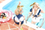 blonde_hair cosplay glasses hizuki_yuuki inner_tube kara original pool sailor_uniform school_uniform shorts skirt rating:Safe score:2 user:Kryzz