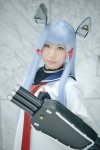 blue_hair cannon cosplay fleia kantai_collection murakumo_(kantai_collection) sailor_uniform school_uniform tie turtleneck rating:Safe score:0 user:nil!
