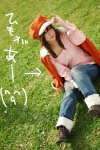 bakemonogatari cap cosplay jacket jeans kousaka_yun sengoku_nadeko rating:Safe score:2 user:Prishe