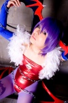 bodysuit chains cosplay detached_sleeves handcuffs head_wings lilith_aensland pantyhose purple_hair tamashi_no_mayoigo vampire_(game) wings yuuki_sayo rating:Safe score:2 user:nil!
