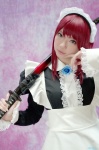 apron cosplay dress ibara katana maid maid_uniform original red_hair sword tactical_maid rating:Safe score:0 user:nil!