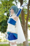 blue_hair cape corset cosplay detached_sleeves dress gloves hinomura_uta miki_sayaka puella_magi_madoka_magica sword thighhighs zettai_ryouiki rating:Safe score:3 user:nil!