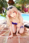 bikini cleavage cosplay garter macross macross_frontier multi-colored_hair pool sachi_budou sheryl_nome sunglasses swimsuit rating:Safe score:0 user:nil!