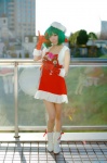 aqua_hair boots cosplay dress gloves hayase_ami macross macross_frontier pantyhose ranka_lee santa_costume stocking_cap rating:Safe score:3 user:nil!