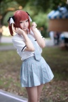 amami_haruka blouse cosplay hair_ribbons hazuki_minami idolmaster pleated_skirt red_hair school_uniform skirt tie rating:Safe score:1 user:nil!