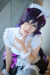 apron cosplay dress gray_legwear hairband hiryuu_shin love_live!_school_idol_project ponytail purple_hair thighhighs tojo_nozomi rating:Safe score:2 user:nil!