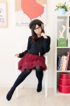 black_legwear blouse glasses hat koyomi necklace pantyhose tiered_skirt rating:Safe score:3 user:pixymisa