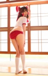 ass buruma cosplay gym_uniform hairbow hakurei_reimu higurashi_rin kneesocks shorts touhou rating:Questionable score:1 user:Beako
