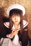 beret cardcaptor_sakura cosplay daidouji_tomoyo matsunaga_ayaka pleated_skirt sailor_uniform school_uniform skirt rating:Safe score:0 user:nil!