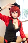 blouse choker cosplay kneesocks miniskirt original red_hair skirt soda_(model) vest rating:Safe score:0 user:pixymisa
