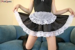 apron dress dress_lift maid maid_uniform norishima_nanami thighhighs zettai_ryouiki rating:Safe score:0 user:nil!