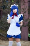 apron blue_hair cosplay dress eyepatch gloves handcuffs ikkitousen maid maid_uniform ryomou_shimei ryuuna thighhighs zettai_ryouiki rating:Safe score:0 user:nil!