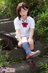 blouse bookbag kneesocks nishinaga_ayana pleated_skirt school_uniform skirt sock_pull rating:Safe score:1 user:nil!