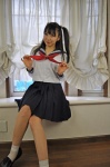 amatsuka_miyu blouse pleated_skirt sailor_uniform scarf school_uniform skirt twintails rating:Safe score:1 user:pixymisa