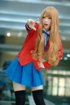 aisaka_taiga blazer blonde_hair blouse cosplay harumiya_yun pleated_skirt ribbon_tie skirt thighhighs toradora! zettai_ryouiki rating:Safe score:1 user:pixymisa