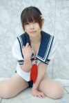blouse cleavage cosplay niimi_haruka pantyhose photo_kano sailor_uniform scarf school_uniform sheer_legwear socks swimsuit yuu_(ii) rating:Safe score:0 user:pixymisa