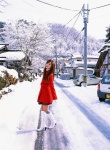 beautiful_snow_scenery_in_akita boots coat dress gloves kneesocks sasaki_nozomi snow turtleneck rating:Safe score:2 user:nil!