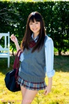blouse bookbag funaoka_saki pleated_skirt school_uniform skirt sweater_vest rating:Safe score:0 user:nil!