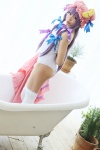 amatsuka_miyu ass bathroom bathtub cosplay glasses hat one-piece_swimsuit patchouli_knowledge purple_hair swimsuit thighhighs touhou rating:Safe score:0 user:nil!