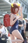 ass backpack cosplay hairbows red_hair sakuya school_swimsuit swimsuit tagme_character tagme_series twintails rating:Safe score:3 user:nil!