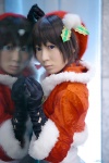 cosplay croptop dress gloves idolmaster_2 jacket kikuchi_makoto maropapi santa_costume tuque rating:Safe score:1 user:nil!