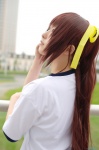cosplay gym_uniform hair_ribbons narihara_riku ponytail suzumiya_haruhi suzumiya_haruhi_no_yuuutsu tshirt rating:Safe score:0 user:nil!