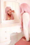 cleavage collar cosplay dress grey_eyes k natsuwo neko_(k) pink_hair rating:Safe score:0 user:pixymisa